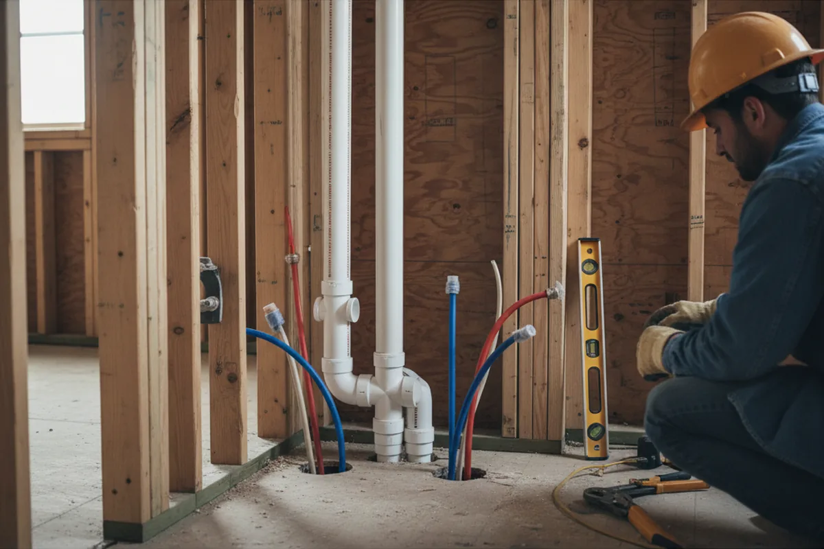 Drain and supply rough-in during Drain Cleaning in Wauconda