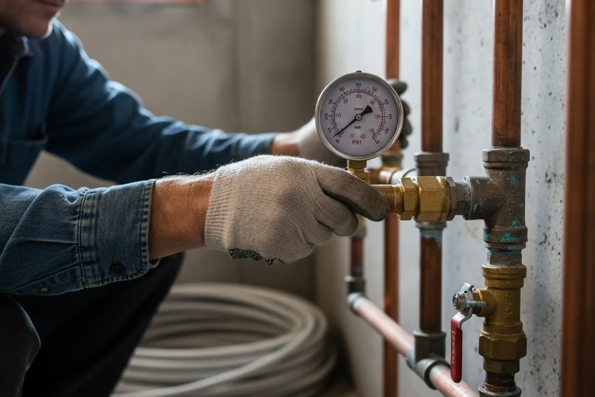 Pressure testing a repaired line during Water Line Repair in Wauconda